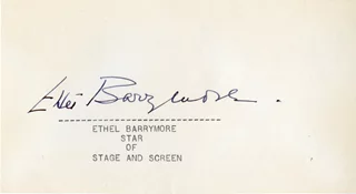 Ethel Barrymore autograph