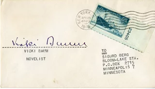 Vicki Baum autograph