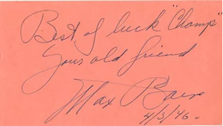Max Baer autograph