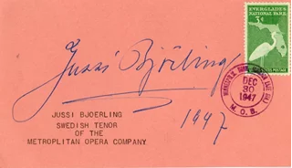 Jussi Bjoerling autograph