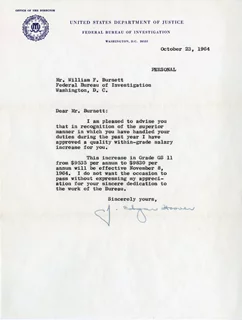 J. Edgar Hoover autograph