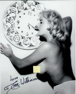 June Wilkinson autograph
