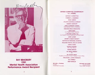 Ray Bradbury autograph