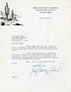 Erle Stanley Gardner autograph