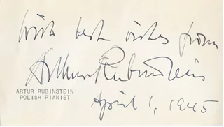 Artur Rubinstein autograph
