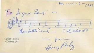 Harry Ruby autograph
