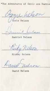 The Adventures of Ozzie and Harriet autograph