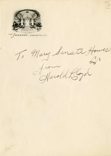 Harold Lloyd autograph