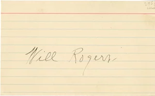 Will Rogers autograph