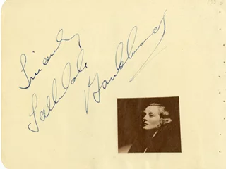 Tallulah Bankhead autograph
