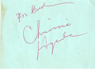 Chrissie Hynde autograph