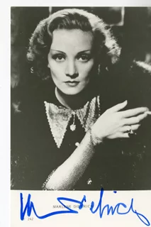 Marlene Dietrich autograph
