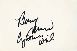 Barry Mann and Cynthia Weil autograph