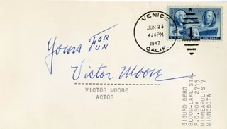Victor Moore autograph