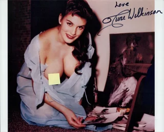 June Wilkinson autograph