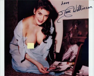 June Wilkinson autograph