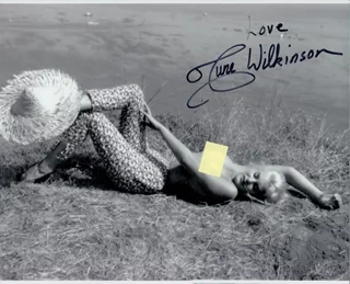 June Wilkinson autograph
