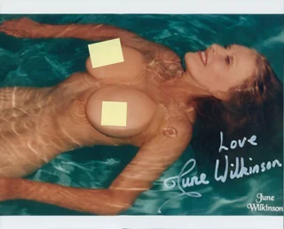 June Wilkinson autograph