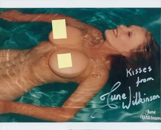 June Wilkinson autograph