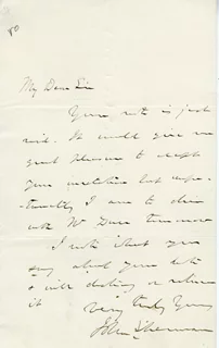 John Sherman autograph