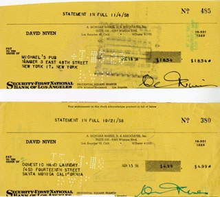 David Niven autograph