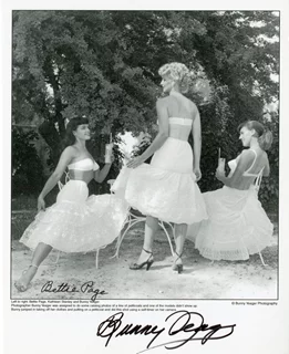 Bettie Page & Bunny Yeager autograph