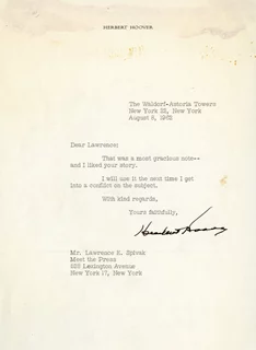 Herbert Hoover autograph