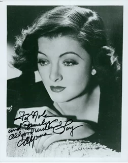 Myrna Loy autograph