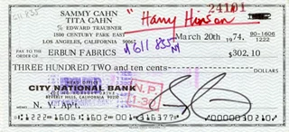 Sammy Cahn autograph