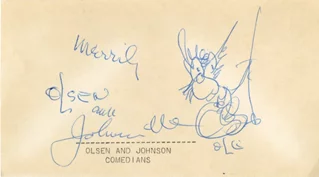 Olsen and Johnson autograph