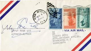 Gypsy Rose Lee autograph