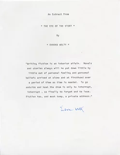 Eudora Welty autograph