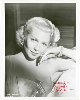 Lana Turner autograph