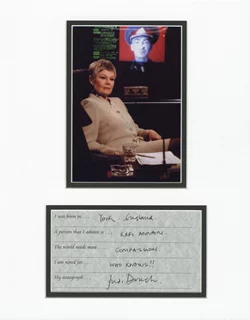 Judi Dench autograph