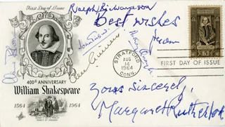 Shakespeare First Day Cover autograph