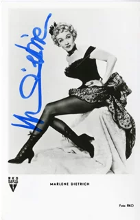 Marlene Dietrich autograph