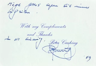 Peter Cushing autograph
