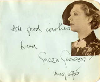 Greer Garson autograph