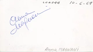 Anna Magnani autograph