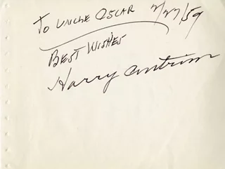 Harry Antrim autograph