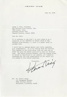 Henry King autograph