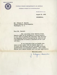 J. Edgar Hoover autograph
