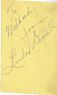 Linda Darnell autograph