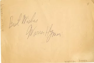 Warren Hymer autograph