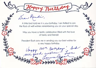 Laura Bush autograph
