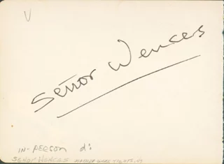 Senor Wences autograph