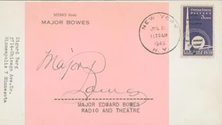 Major Edward Bowes autograph