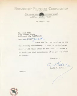 Cecil B. DeMille autograph
