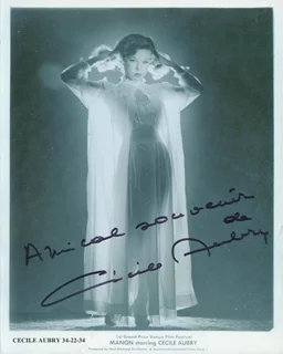 Cecile Aubry autograph