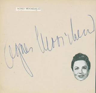 Agnes Moorehead autograph